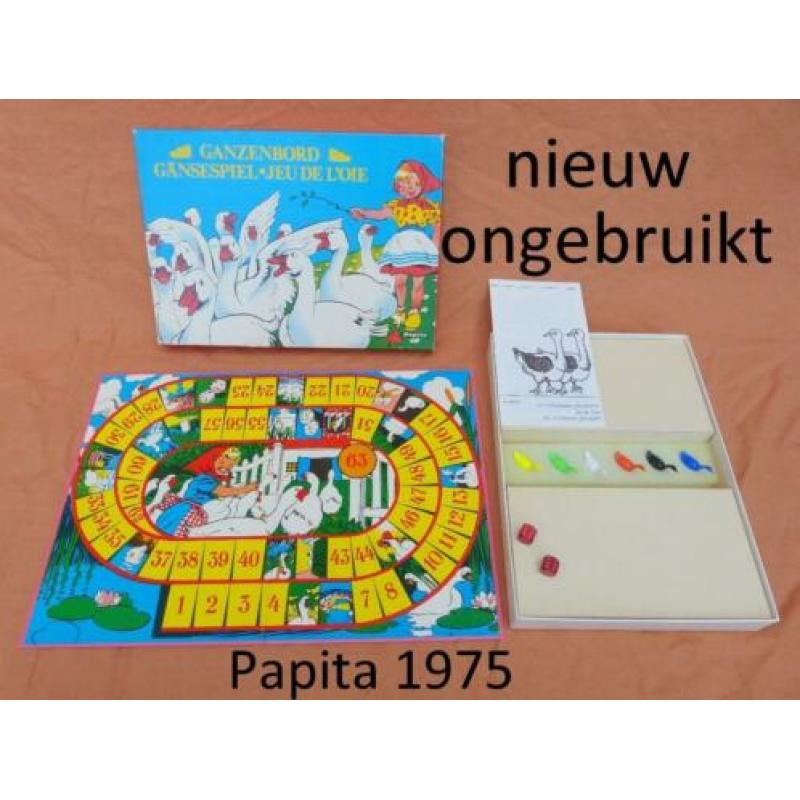 Nieuw uit 1975 Ganzenbord Papita No. 806/816 vintage spel he
