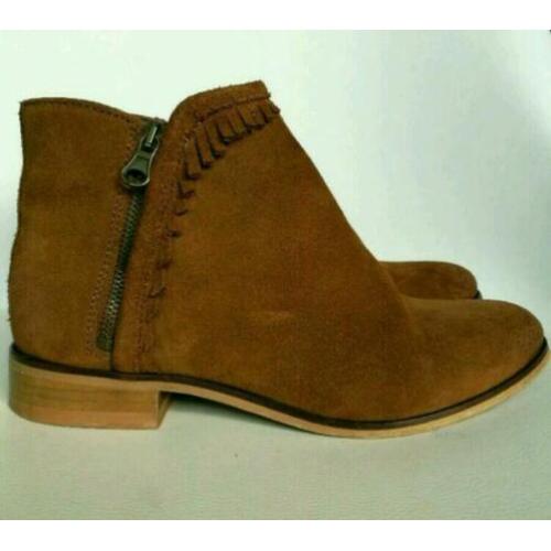 Shoecolate Zip enkellaarsjes laarzen 38 Cognac Suède