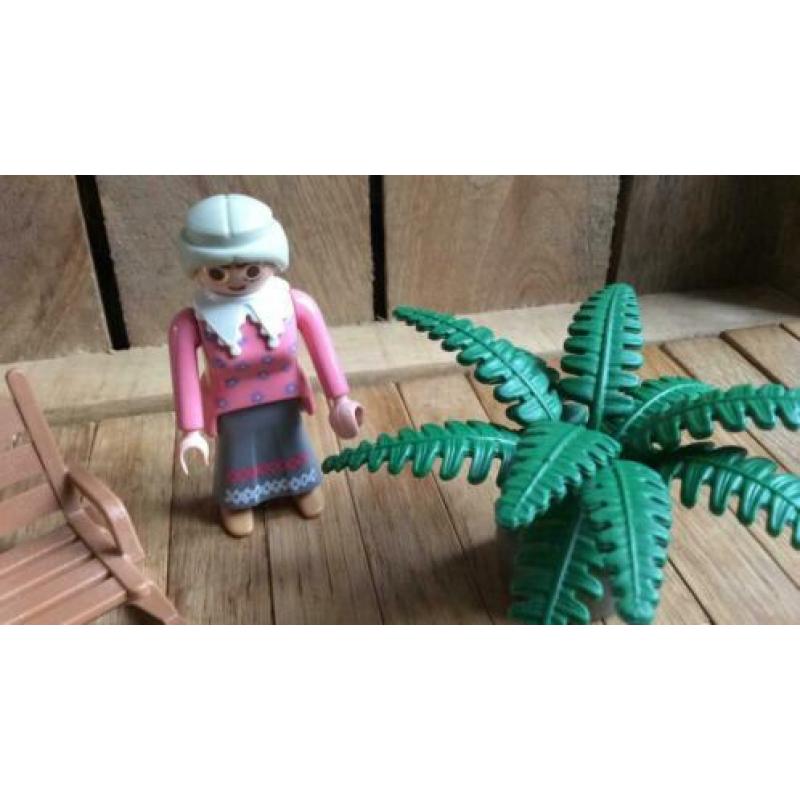 Playmobil oma schommelstoel plant kast bloemen vaas
