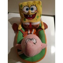 Spongebob en Patrick in boot knuffel Nickelodeon 42 cm