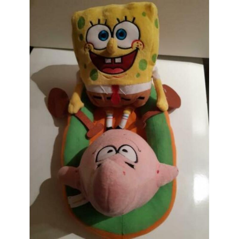 Spongebob en Patrick in boot knuffel Nickelodeon 42 cm