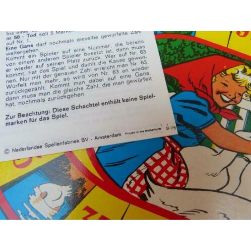 Nieuw uit 1975 Ganzenbord Papita No. 806/816 vintage spel he