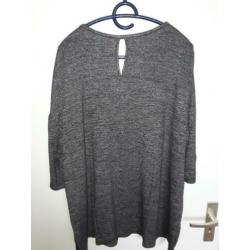 Grijs gemeleerd tuniek dunne trui Yessica maat 48 50