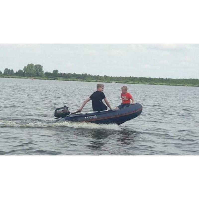 Rubberboot met 6 pk motor en trailer