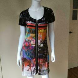 4033 Kleurige jurk tuniek ARIANNA; Mt=3/40 Nieuwstaat