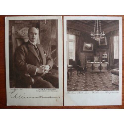 Rotterdam serie stadhuis met burgemeester Zimmerman 1923