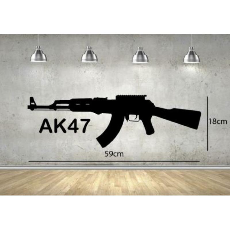 AK-47 Geweer, Machinegeweer Sticker Muursticker