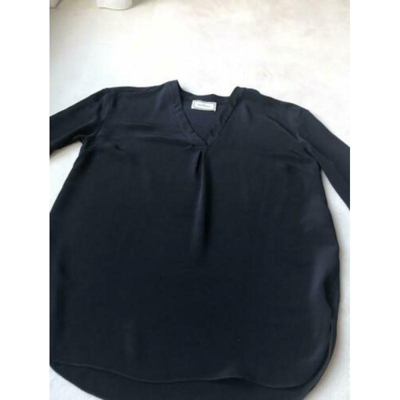 Zwarte zijde By Malene Birger blouse maat L.