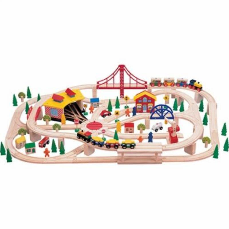 Leuke betaalbare houten treinsets, treinbaan, Merk Mentari
