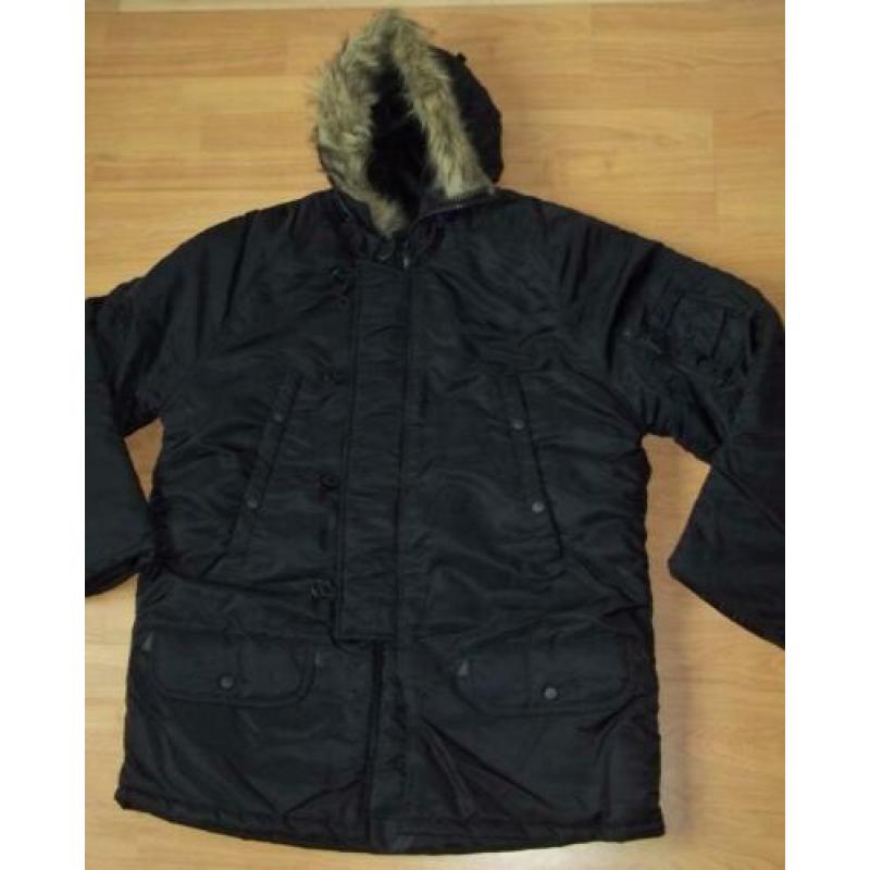 Parka N3B Jas Leger Model US Army Legerjas Zwart NIEUW