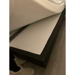 Boxspring antraciet met matras en topper