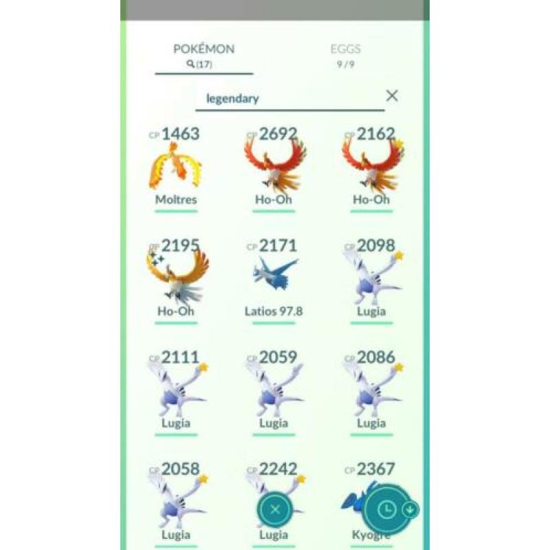 Pokemon Go account level 27 met shiny Ho-oh