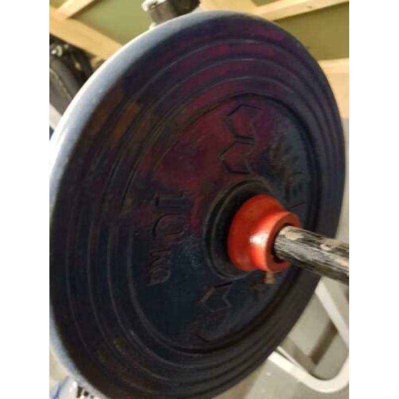 Halters en bankdruk bank fitness set - veel schijven
