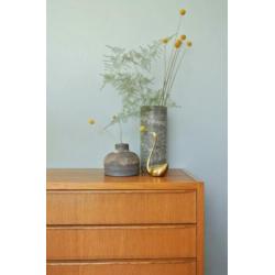 vintage grijs groene VAAS mobach loré cylindrisch botanisch
