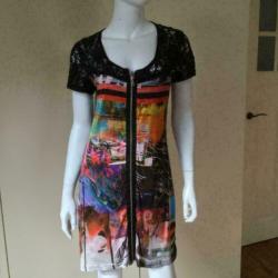 4033 Kleurige jurk tuniek ARIANNA; Mt=3/40 Nieuwstaat