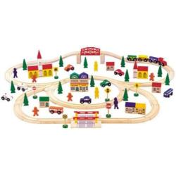 Leuke betaalbare houten treinsets, treinbaan, Merk Mentari