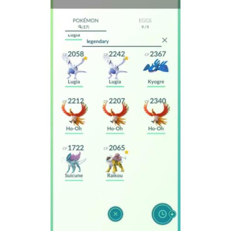 Pokemon Go account level 27 met shiny Ho-oh