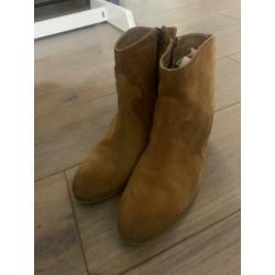 Cognac suede western laarsjes