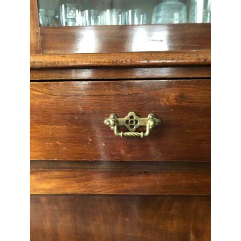 Engelse mahonie buffet vitrinekast