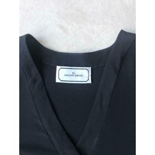 Zwarte zijde By Malene Birger blouse maat L.