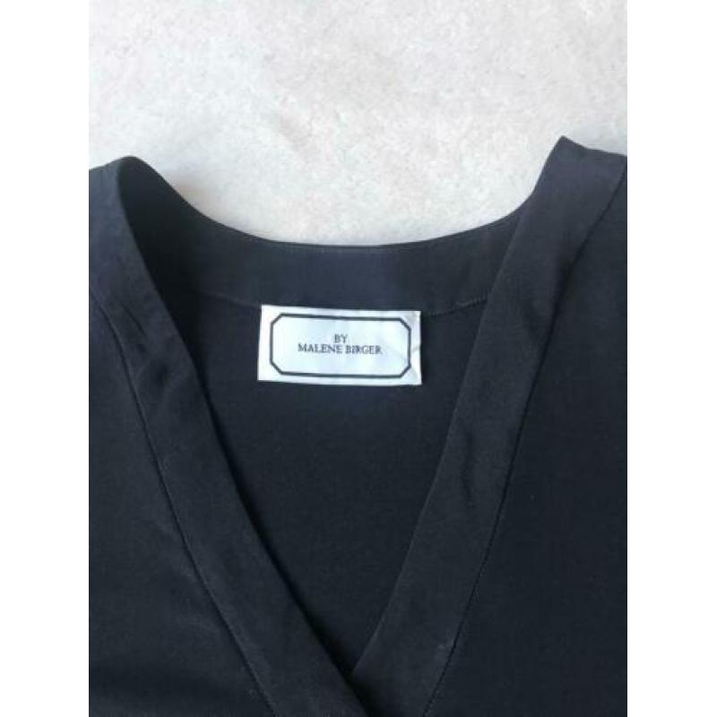 Zwarte zijde By Malene Birger blouse maat L.
