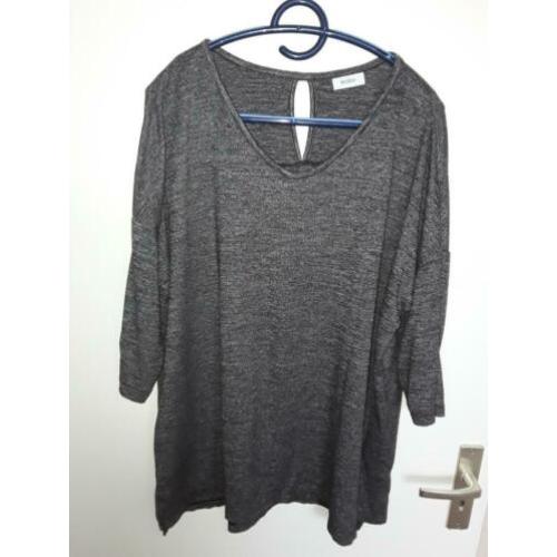Grijs gemeleerd tuniek dunne trui Yessica maat 48 50