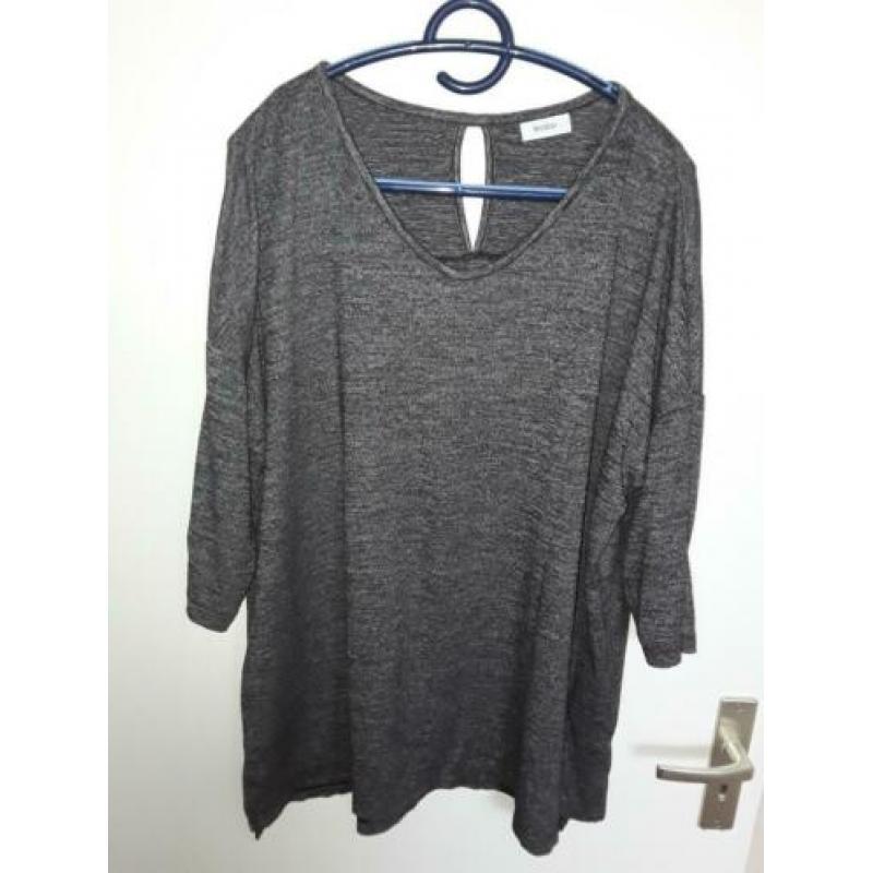 Grijs gemeleerd tuniek dunne trui Yessica maat 48 50