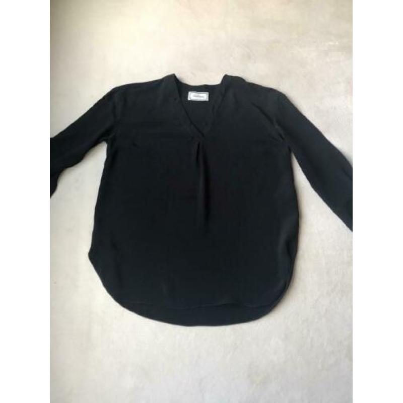 Zwarte zijde By Malene Birger blouse maat L.