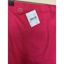 Nieuwe fuchsia rose driekwart broek van Barbara lebek mt 52