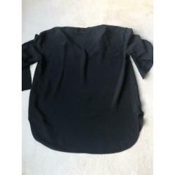 Zwarte zijde By Malene Birger blouse maat L.