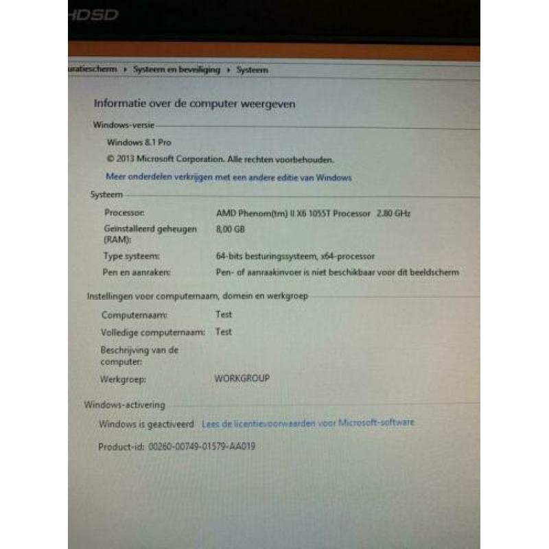 Desktop PC Windows 8.1 incl 24”inch scherm
