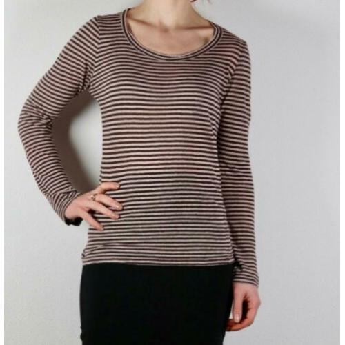 Isabel Marant burgundy beige gestreepte top mt S