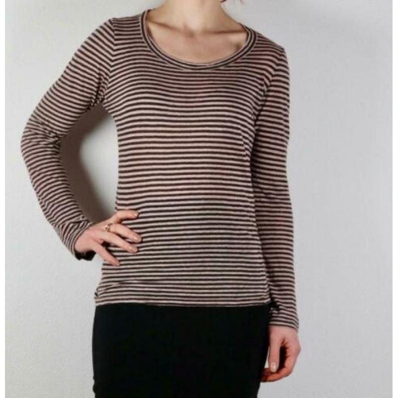 Isabel Marant burgundy beige gestreepte top mt S