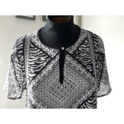 zgan. zwart wit shirt/bloes JESSICA mt XL
