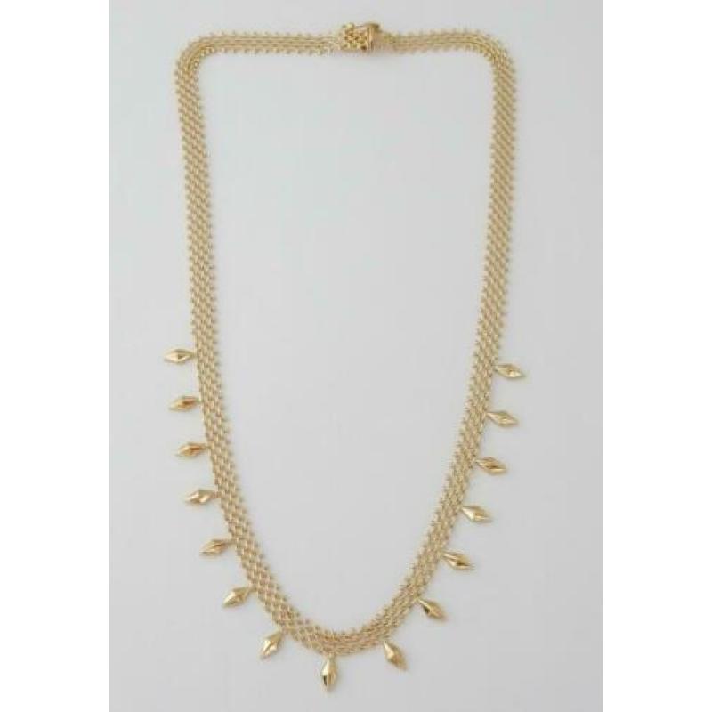 14 karaat Gouden Shoker Collier ketting 44cm