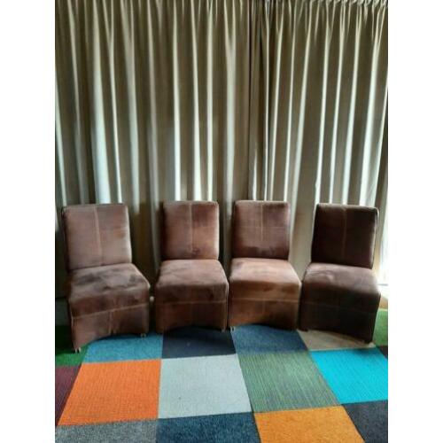 Nette bruine eettafelstoelen 4st.