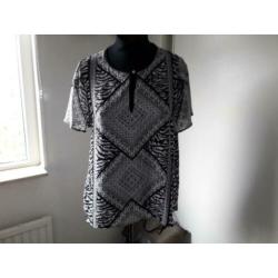 zgan. zwart wit shirt/bloes JESSICA mt XL