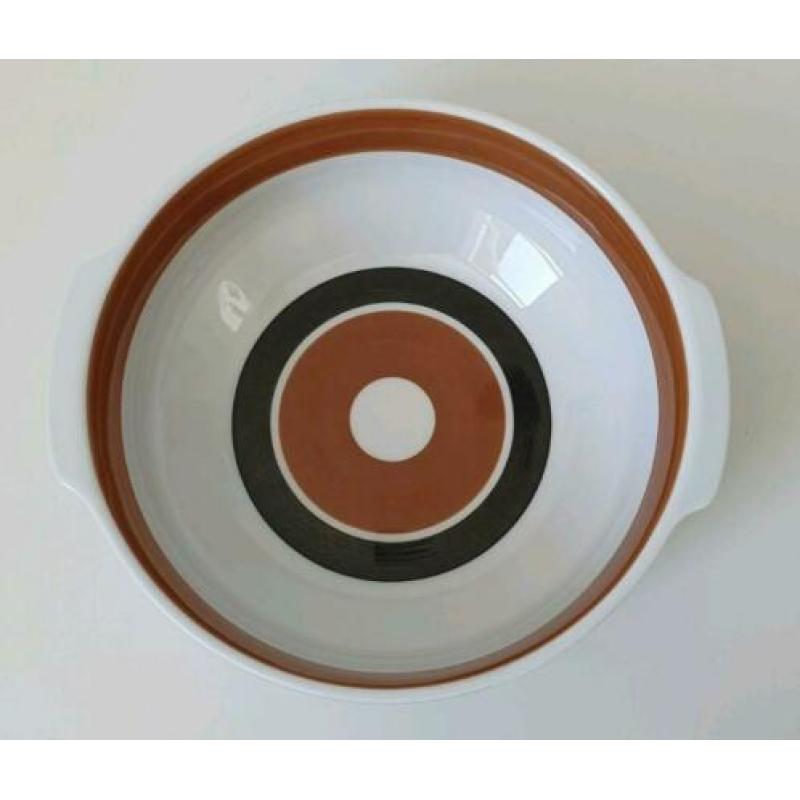 Vintage (opdien)schaal Mosa Maastricht zwart wit bruin