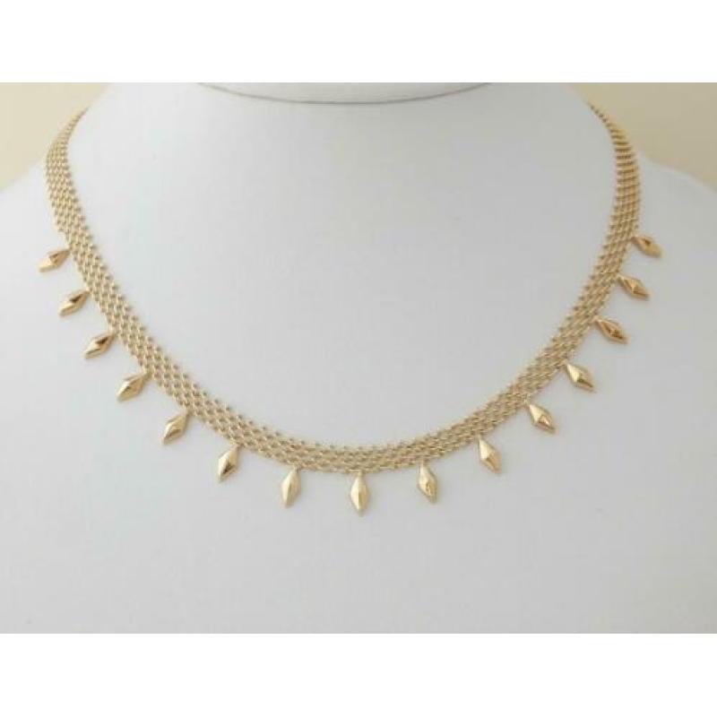 14 karaat Gouden Shoker Collier ketting 44cm