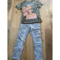 Vingino broek en T-shirt 152
