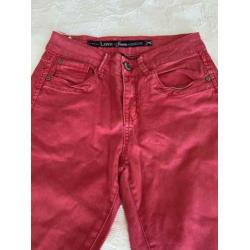 Roze spijkerbroek, love London, maat 152