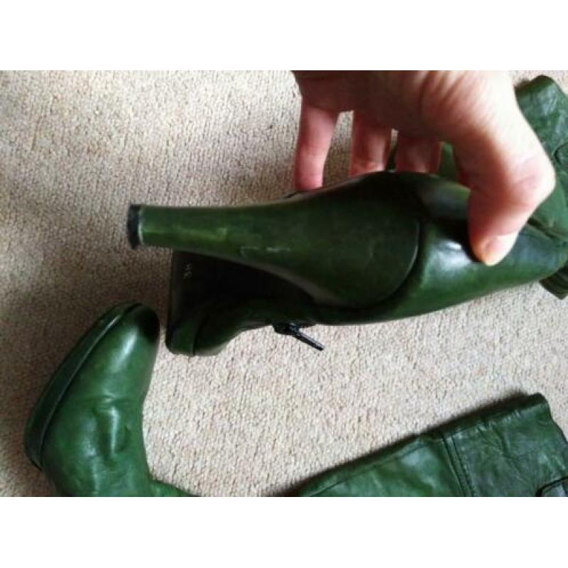 Groene leren laarzen mt 38