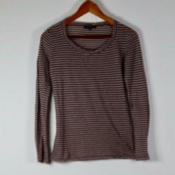 Isabel Marant burgundy beige gestreepte top mt S