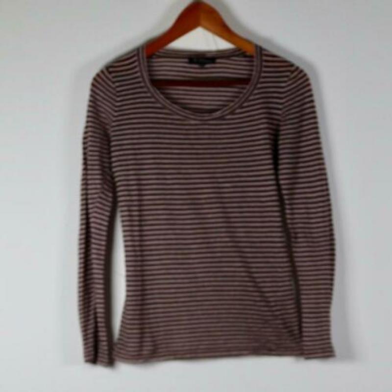 Isabel Marant burgundy beige gestreepte top mt S