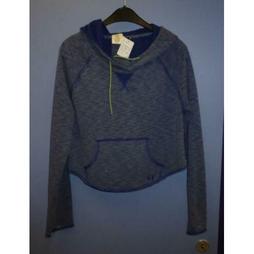 Under Armour donker blauwe crop top trui hoody mt M 30164