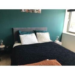 Larvik Wehkamp Boxspring 140x200 grijs suède 2 persoons bed