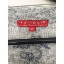 Grijze wollen trui 10feet wijde mouwen gebreid M medium
