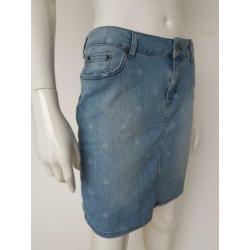 Sissy Boy denimrokje. Mt. L. Blauw/polkadots.
