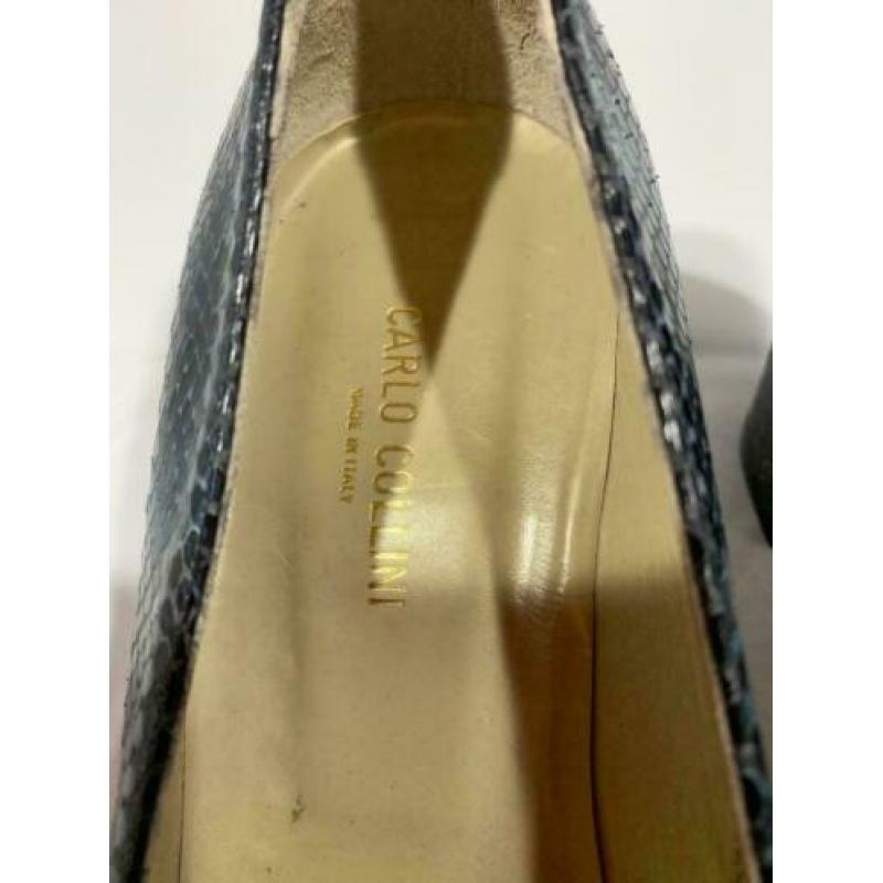 Vintage Carlo Collini schoen met croco print, mt 40,5