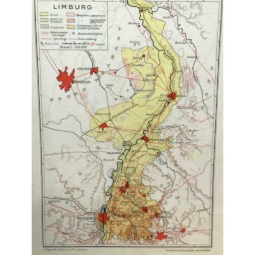 ?? Plattegrond | Limburg | Provincie | Dubbelzijdig kaartje